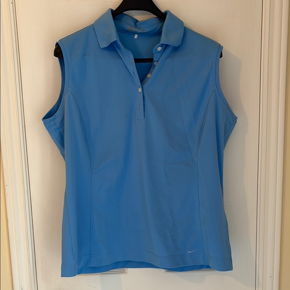 Vintage Nike Blue Fitted Golf Shirt